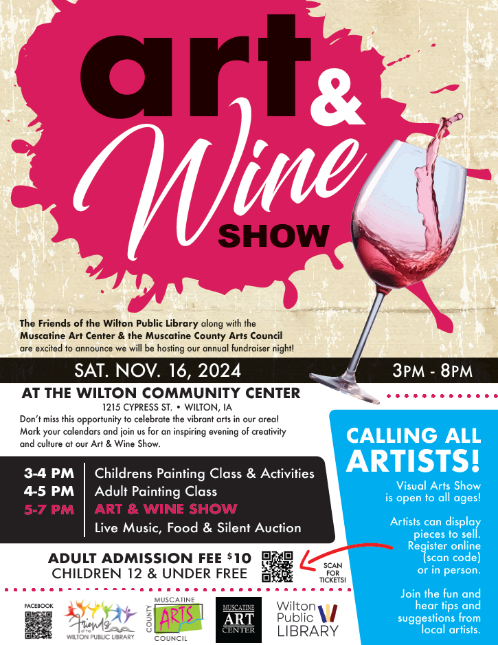 Art & Wine Show, Wilton Public Library, Nov. 16